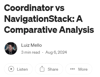 Coordinator vs NavigationStack: A Comparative Analysis